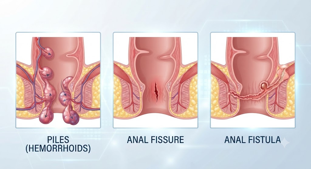 piles vs fissure vs fistula